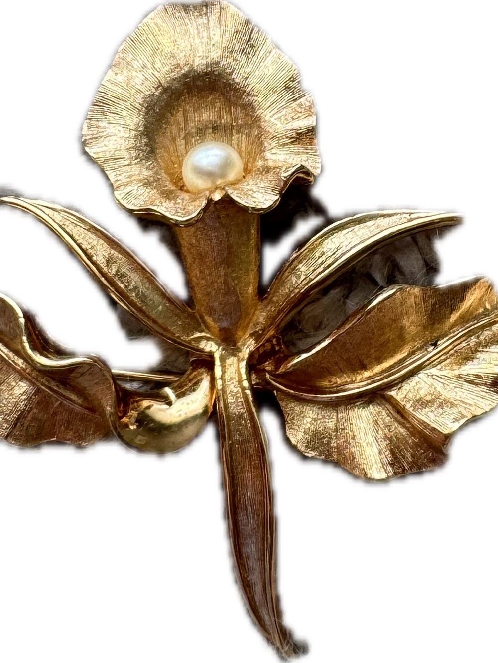 Vintage Gold-tone Marcel Boucher Orchid Brooch #8377